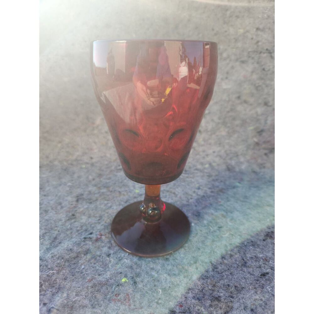 Ruby Red Paden City POPEYE & OLIVE Ruby Footed Water Goblet